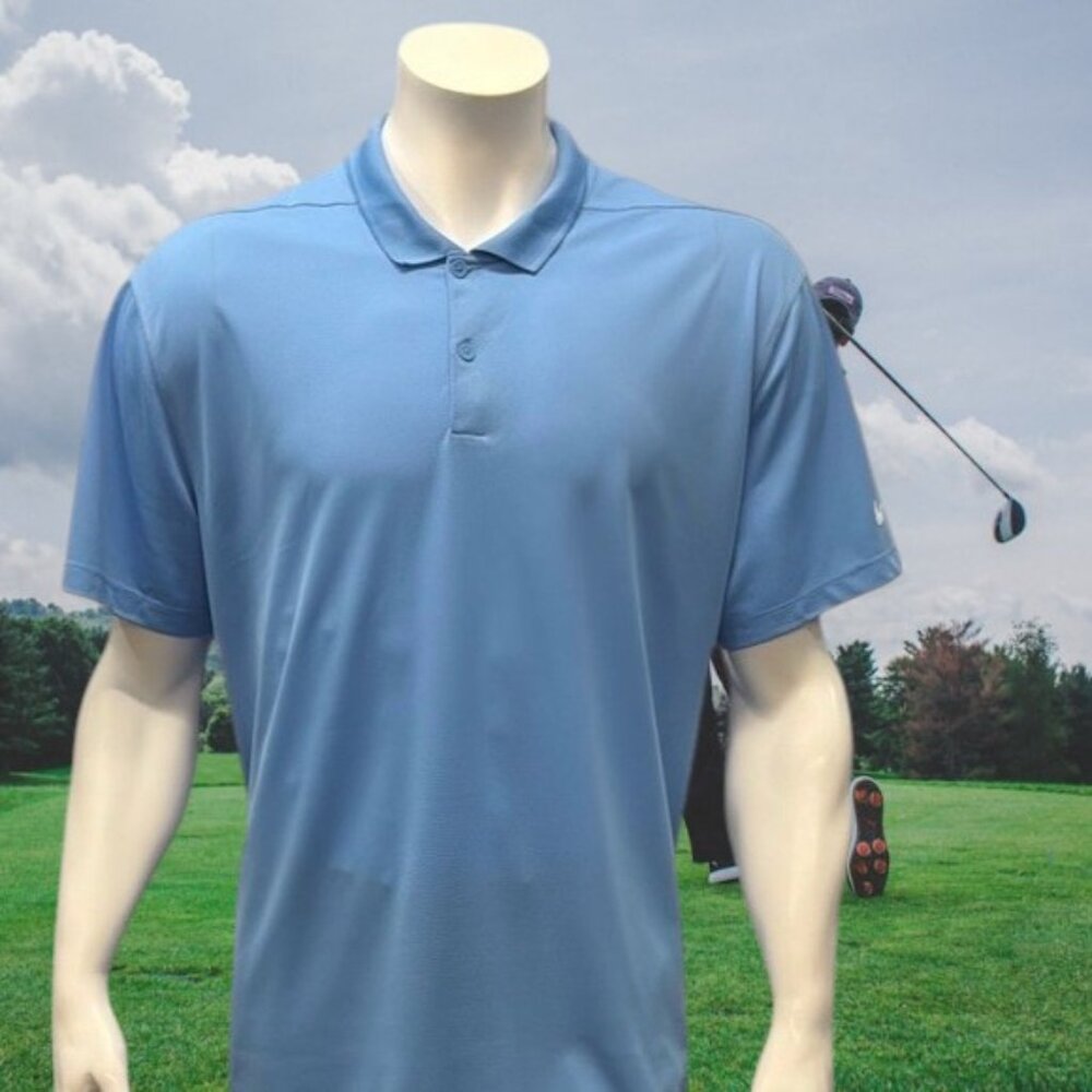Nike Dri-Fit Golf Performance Light Blue Short Sleeve Men's Polo Shirt Size XL